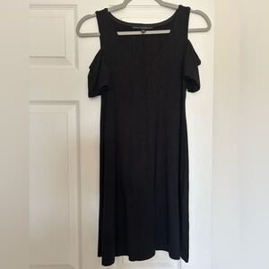 White House Black Market Cold Shoulder Black Mini Dress